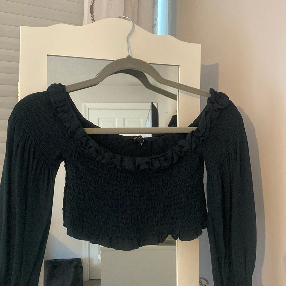 Dark Green Olivaceous Crop Top